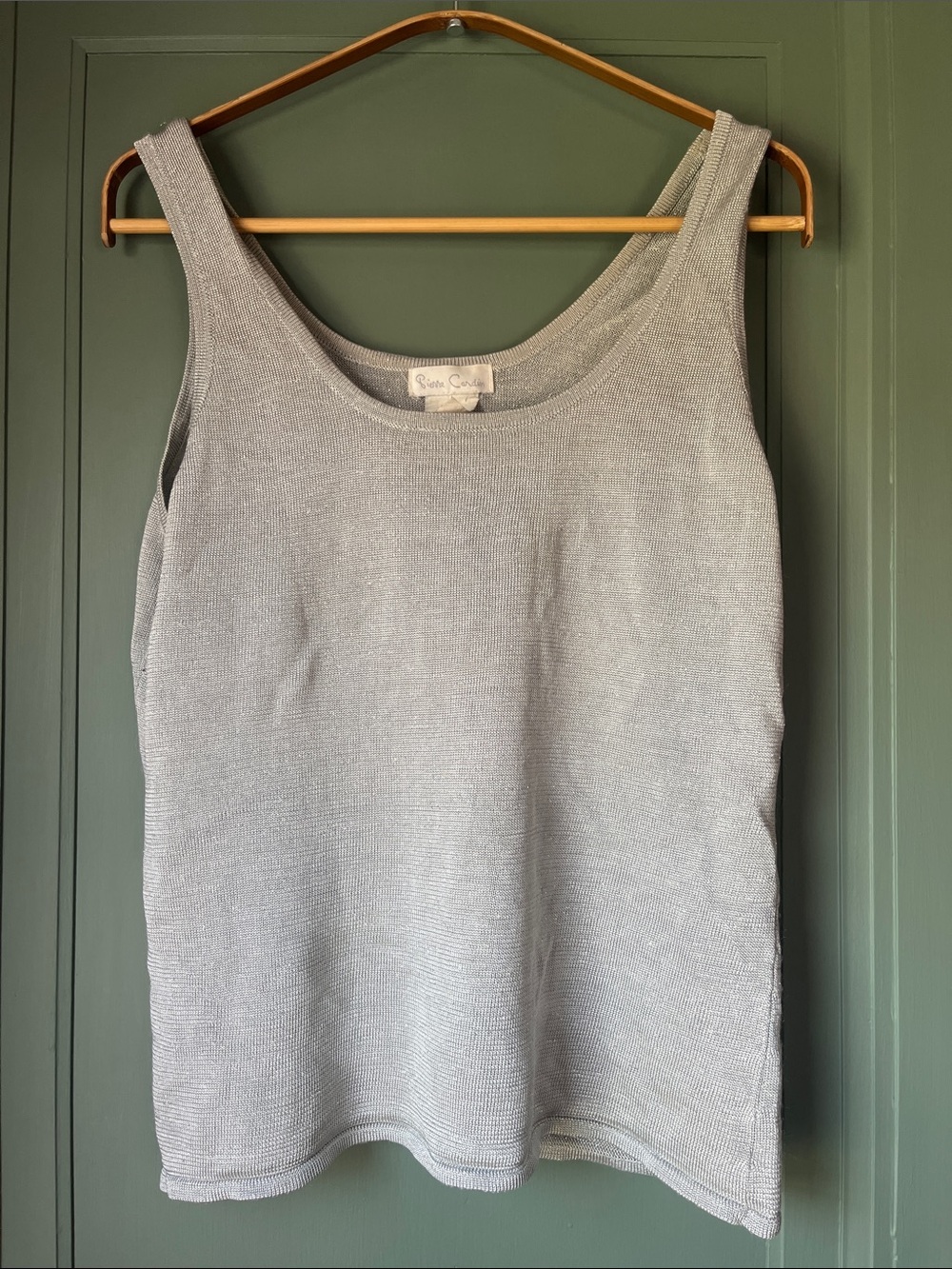 Vintage Pierre Cardin Silver Shimmer Tank Top